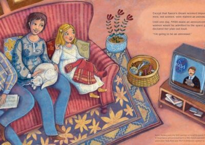 Interior page spread of Karen Nyberg's Book A Quilt of Stars