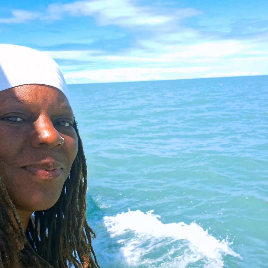 Michaela Harrison on the waters of Bahia, Brazil